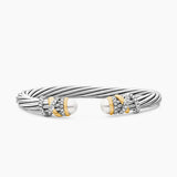 HELENA BRACELET Sterling Silver with 18K Yellow Gold, Pearls and Diamonds, 6mm