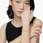 Stax Chain Link Bracelet in 18K Yellow Gold with Diamonds, 7mm
