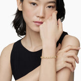 Stax Chain Link Bracelet in 18K Yellow Gold with Diamonds, 7mm