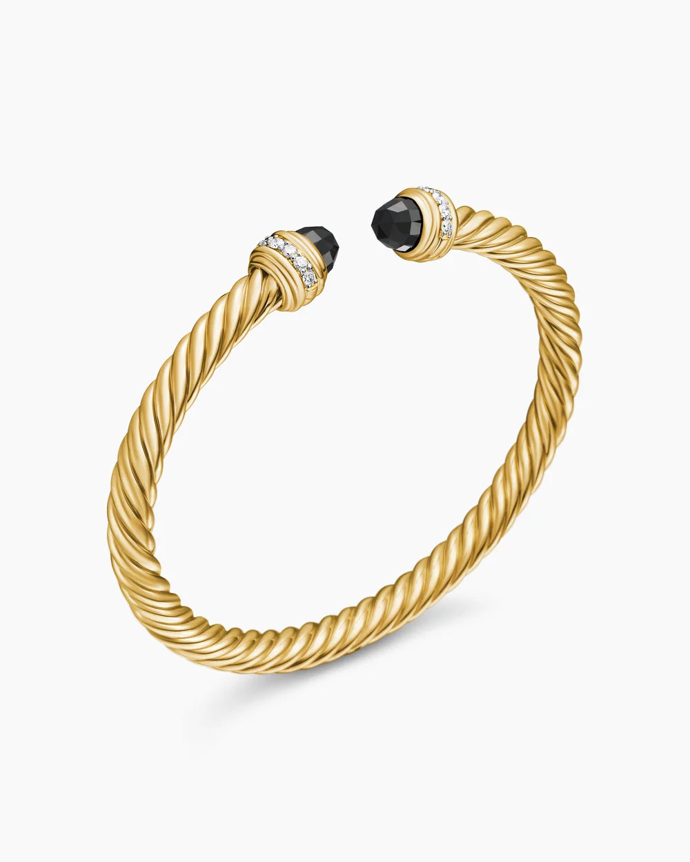 CLASSIC CABLESPIRA® BRACELET 18K Yellow Gold with Black Onyx and Diamonds, 5mm
