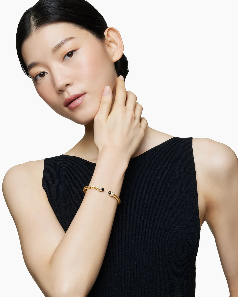 CLASSIC CABLESPIRA® BRACELET 18K Yellow Gold with Black Onyx and Diamonds, 5mm