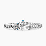 BUCKLE CLASSIC CABLE BRACELET Sterling Silver with Hampton Blue Topaz and Diamonds, 7mm