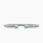 CLASSIC CABLE BRACELET Sterling Silver with 18K Yellow Gold and Turquoise, 4mm