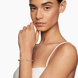 CLASSIC CABLE BRACELET Sterling Silver with 18K Yellow Gold Domes and Diamonds, 4mm