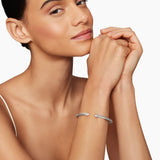 Classic Cable Bracelet Sterling Silver with Pearls and Diamonds, 4mm