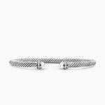Classic Cable Bracelet Sterling Silver with Pearls and Diamonds, 4mm