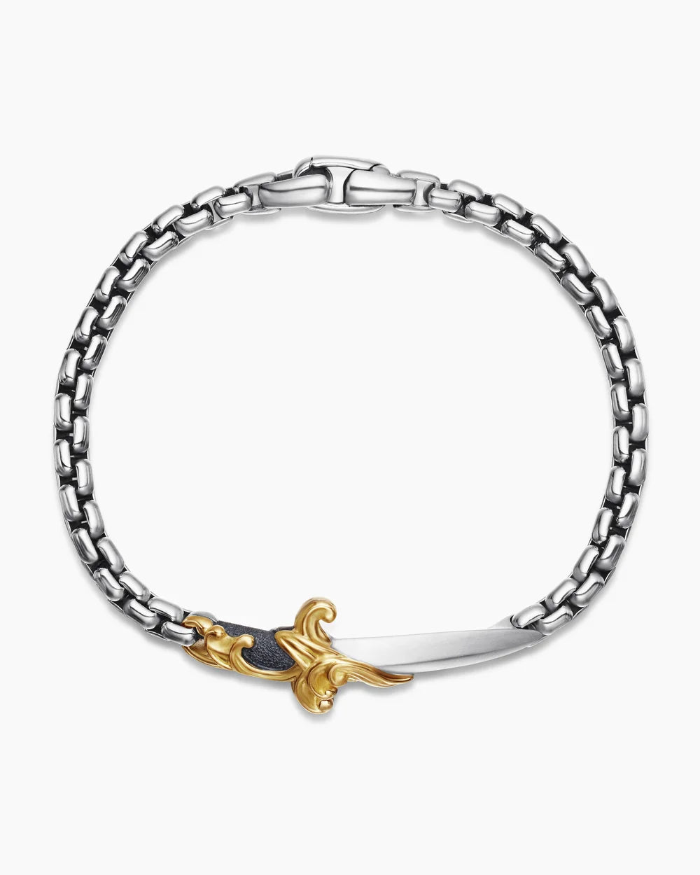 WAVES DAGGER BRACELET Sterling Silver with 18K Yellow Gold, 5mm