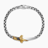 WAVES DAGGER BRACELET Sterling Silver with 18K Yellow Gold, 5mm