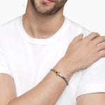 WAVES DAGGER BRACELET Sterling Silver with 18K Yellow Gold, 5mm