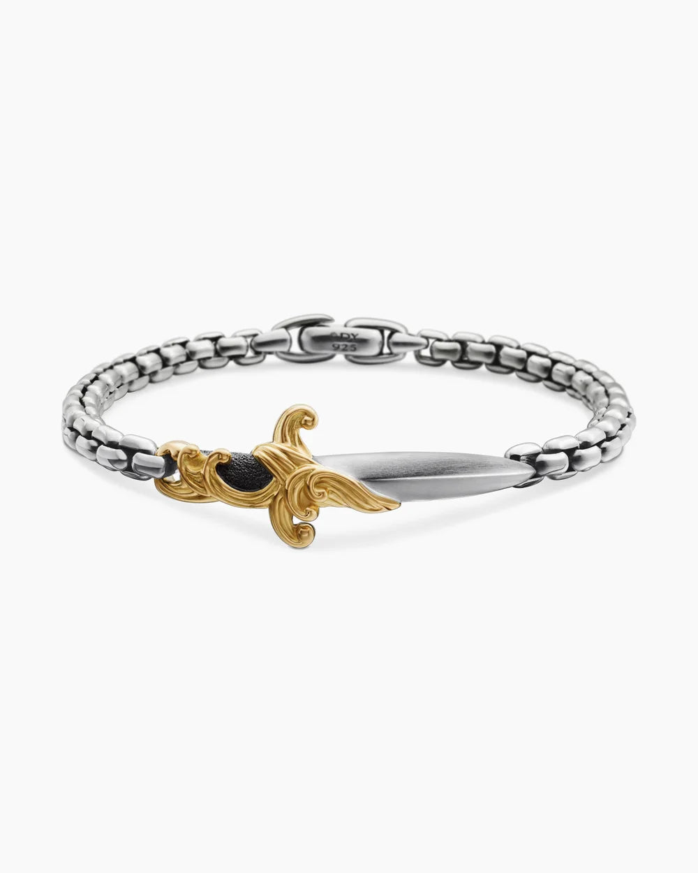 WAVES DAGGER BRACELET Sterling Silver with 18K Yellow Gold, 5mm