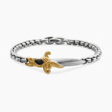 WAVES DAGGER BRACELET Sterling Silver with 18K Yellow Gold, 5mm