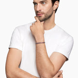 WOVEN BOX CHAIN BRACELET Sterling Silver with Red Nylon, 10mm