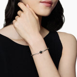 Chatelaine® Bracelet in Sterling Silver with Black Onyx and Diamonds, 3mm