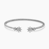 PETITE STARBURST CABLE FLEX® BRACELET Sterling Silver with Diamonds, 2.6mm