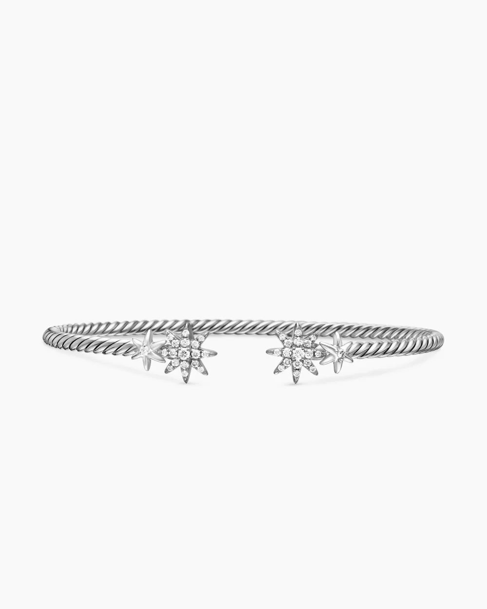 PETITE STARBURST CABLE FLEX® BRACELET Sterling Silver with Diamonds, 2.6mm