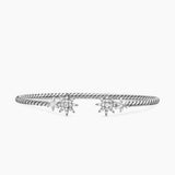 PETITE STARBURST CABLE FLEX® BRACELET Sterling Silver with Diamonds, 2.6mm