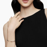 PETITE HELENA CLASSIC CABLE BRACELET Sterling Silver with 18K Yellow Gold, Gold Domes and Diamonds, 3mm