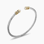 PETITE HELENA CLASSIC CABLE BRACELET Sterling Silver with 18K Yellow Gold, Pearls and Diamonds, 3mm