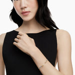 PETITE HELENA CLASSIC CABLE BRACELET Sterling Silver with 18K Yellow Gold, Pearls and Diamonds, 3mm