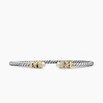 PETITE HELENA CLASSIC CABLE BRACELET Sterling Silver with 18K Yellow Gold, Pearls and Diamonds, 3mm