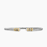 PETITE HELENA CLASSIC CABLE BRACELET Sterling Silver with 18K Yellow Gold, Pearls and Diamonds, 3mm
