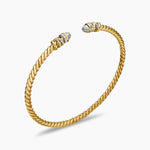 Petite Helena Cablespira® Bracelet in 18K Yellow Gold with Diamonds, 3mm