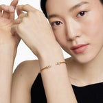 Petite Helena Cablespira® Bracelet in 18K Yellow Gold with Diamonds, 3mm