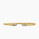 Petite Helena Cablespira® Bracelet in 18K Yellow Gold with Diamonds, 3mm