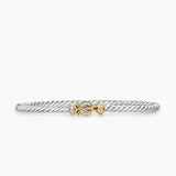 BUCKLE CLASSIC CABLE BRACELET Sterling Silver with 18K Yellow Gold and Diamonds, 3mm