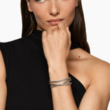 BOLD CROSSOVER THREE ROW CUFF BRACELET Sterling Silver, 19mm