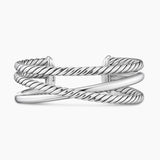 BOLD CROSSOVER THREE ROW CUFF BRACELET Sterling Silver, 19mm