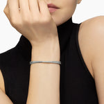 Pavé Crossover Two Row Bracelet in 18K White Gold with Diamonds, 5.5mm