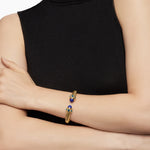Renaissance® Cablespira Bracelet in 18K Yellow Gold with Lapis and Hampton Blue Topaz, 9mm