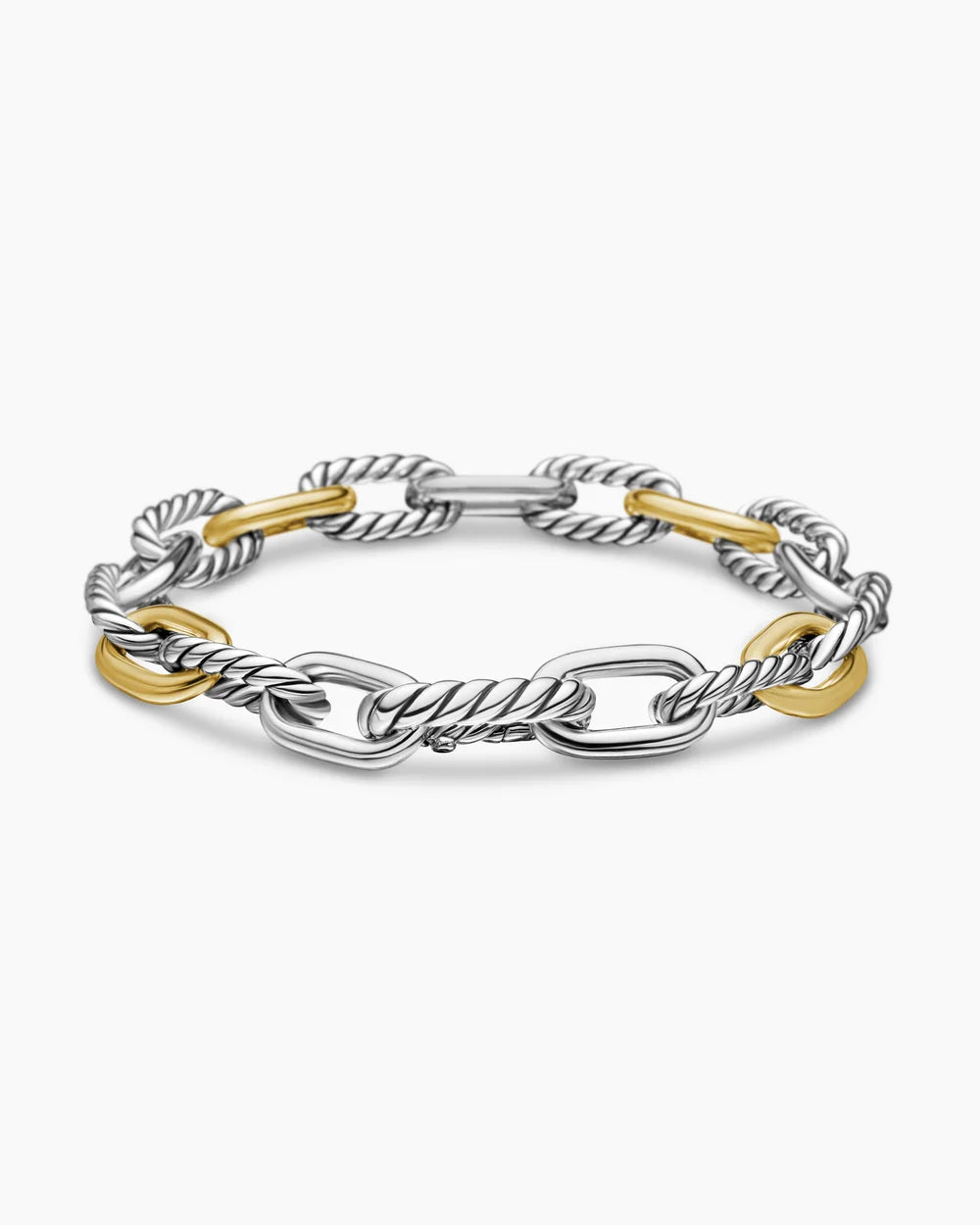 DY Madison® Chain Bracelet in Sterling Silver with 18K Yellow Gold, 8.5mm