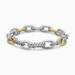 DY Madison® Chain Bracelet in Sterling Silver with 18K Yellow Gold, 8.5mm