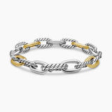 DY Madison® Chain Bracelet in Sterling Silver with 18K Yellow Gold, 8.5mm