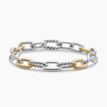 DY Madison® Chain Bracelet in Sterling Silver with 18K Yellow Gold, 8.5mm