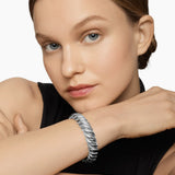 Sculpted Cable Bracelet in Sterling Silver, 14mm