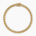 SCULPTED CABLE CHAIN BRACELET 18K Yellow Gold, 3.7mm