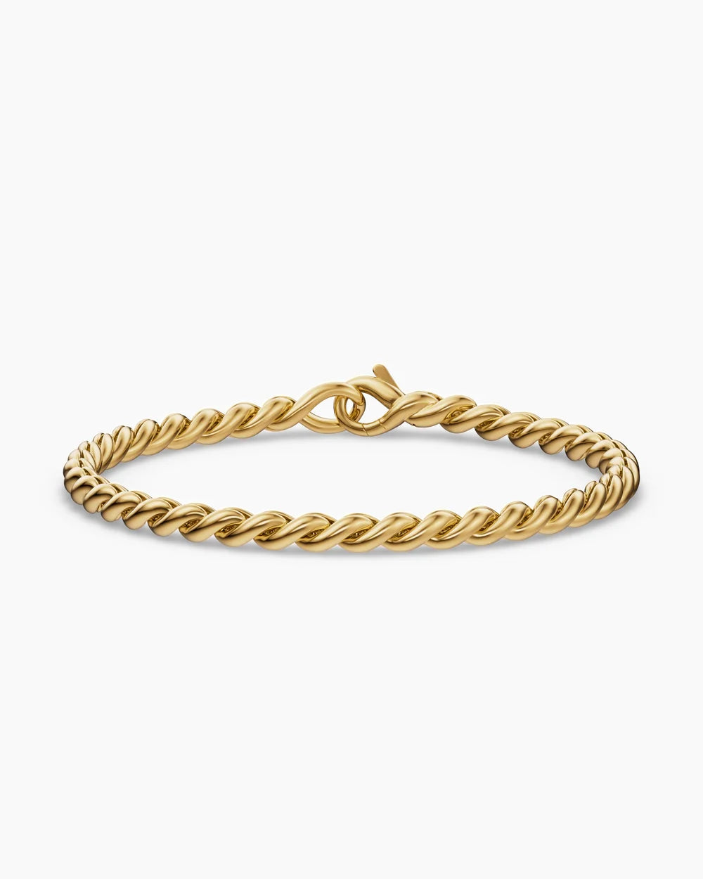 SCULPTED CABLE CHAIN BRACELET 18K Yellow Gold, 3.7mm