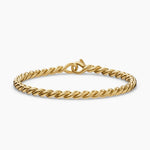 SCULPTED CABLE CHAIN BRACELET 18K Yellow Gold, 3.7mm