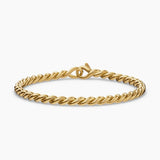 SCULPTED CABLE CHAIN BRACELET 18K Yellow Gold, 3.7mm