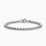 SCULPTED CABLE CHAIN BRACELET Sterling Silver, 3.7mm