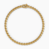 SCULPTED CABLE CHAIN BRACELET 18K Yellow Gold, 3.7mm