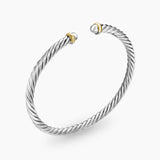 CABLE FLEX® BRACELET Sterling Silver with 14K Yellow Gold, 4mm