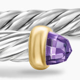 CABLE FLEX® BRACELET Sterling Silver with 14K Yellow Gold and Amethyst, 4mm