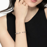 Cable Flex Bracelet Sterling Silver with 14K Yellow Gold and Amethyst, 4mm