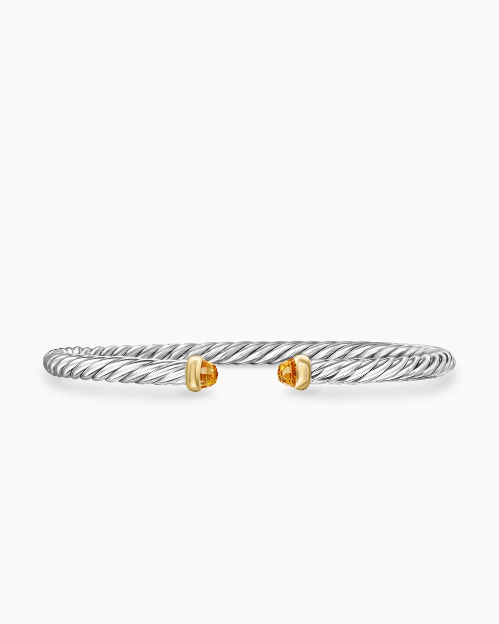 Cable Flex® Bracelet Sterling Silver with 14K Yellow Gold and Citrine, 4mm
