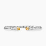 Cable Flex® Bracelet Sterling Silver with 14K Yellow Gold and Citrine, 4mm