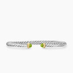 Cable Flex® Bracelet Sterling Silver with 14K Yellow Gold and Peridot, 4mm